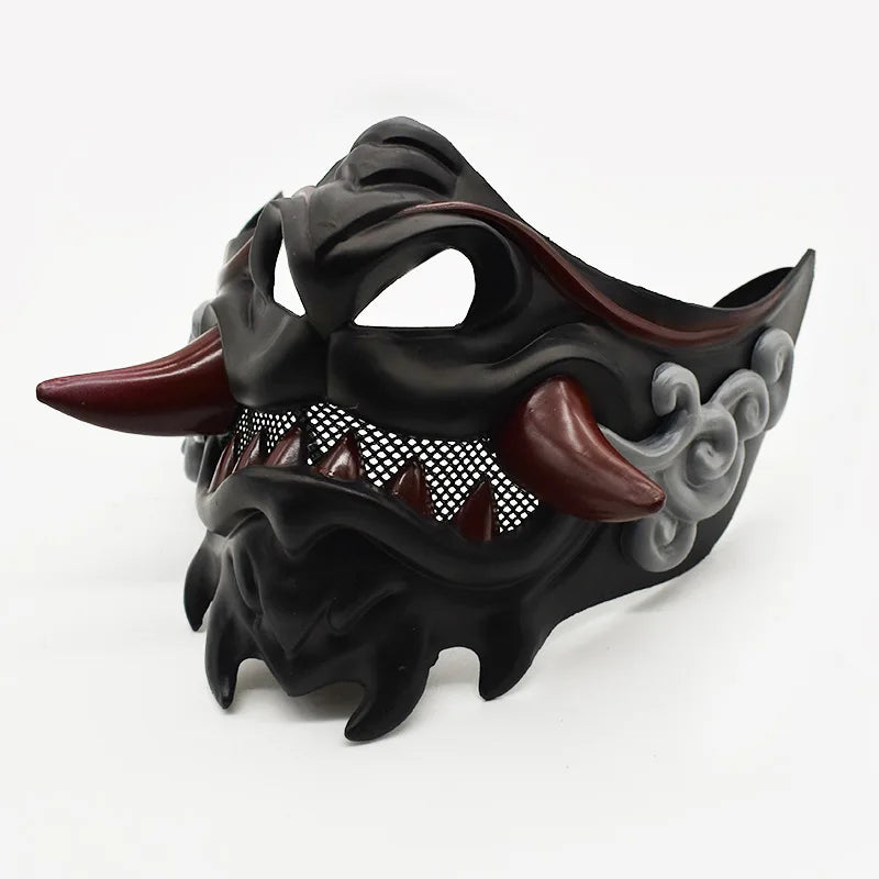 Yokai Mask of the Crimson Grin — Full‑Face Demon Mask