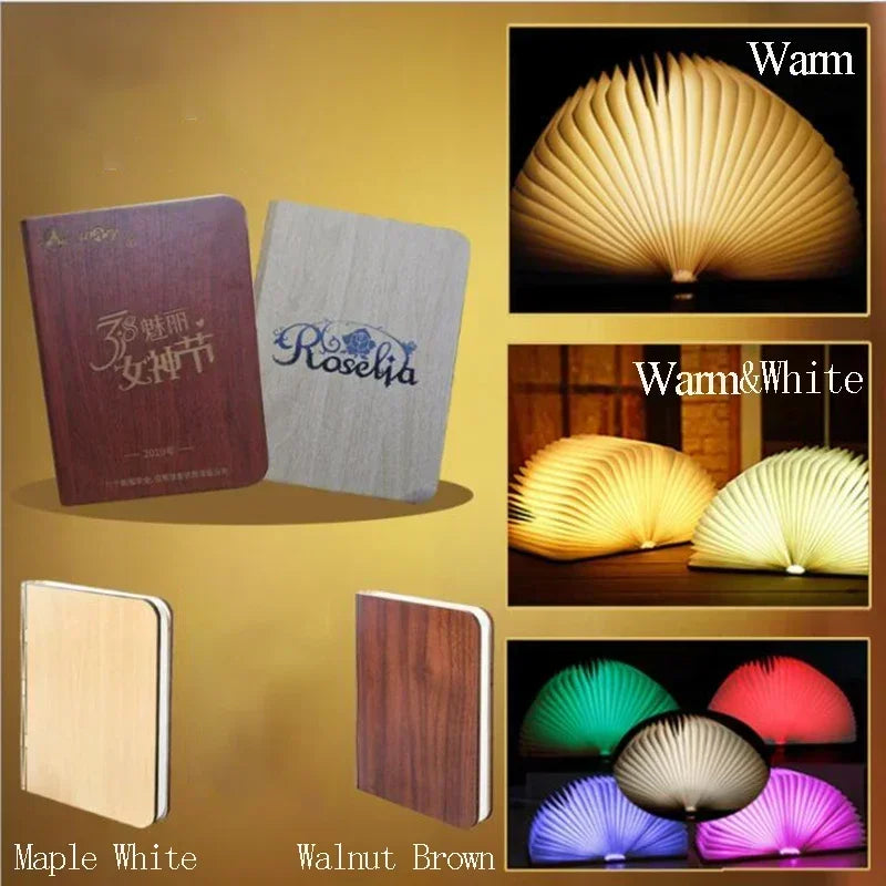 Runebound Grimoire – Arcane Folding Book Lamp