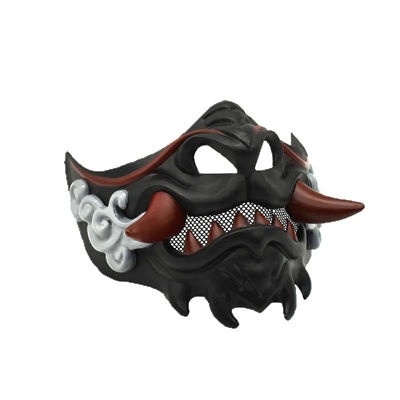 Yokai Mask of the Crimson Grin — Full‑Face Demon Mask